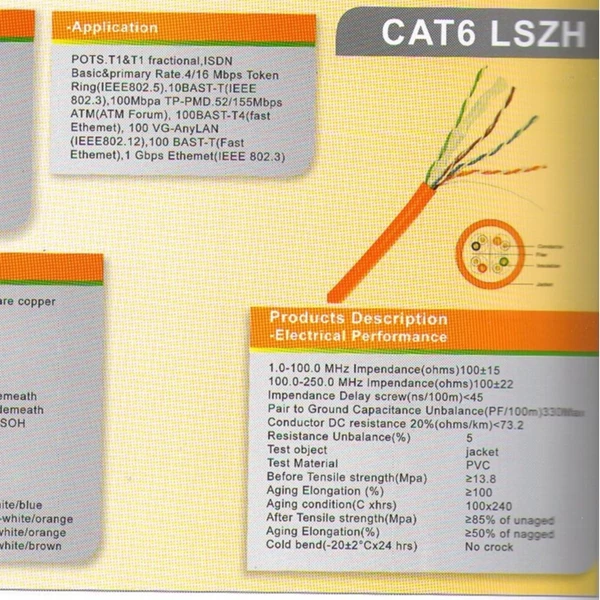 Cat 6 LSZH Netviel UTP cable